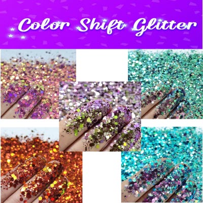 Mermaid Color Shift Nail Glitter Mix Kit