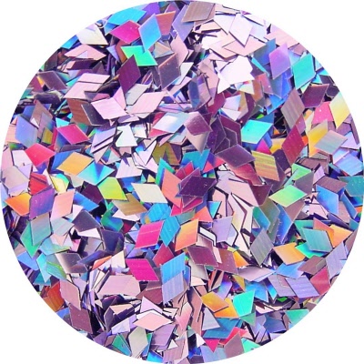 Flat Nail Shape Diamond Cut Holographic Violet
