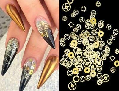 27pcs Punk Nail Charms Alloy Nail Art Charms Nail Rivets Metal Nail Jewels  for Nail Art