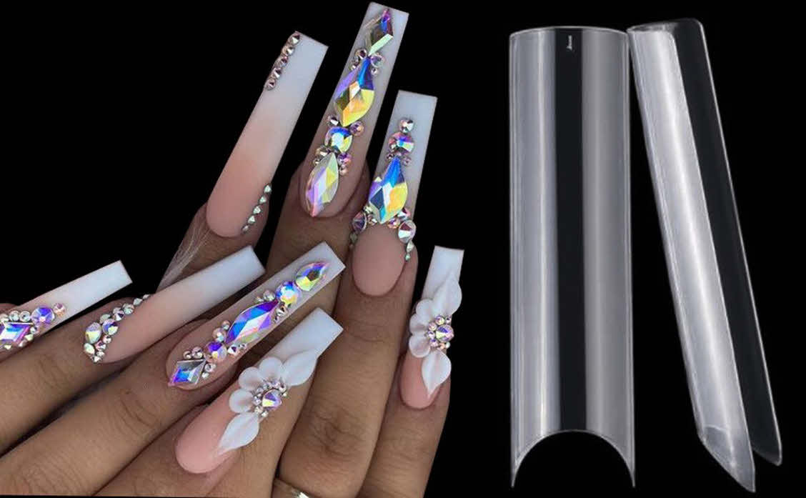 Long Curve Nail Design with French Tips - wide 3