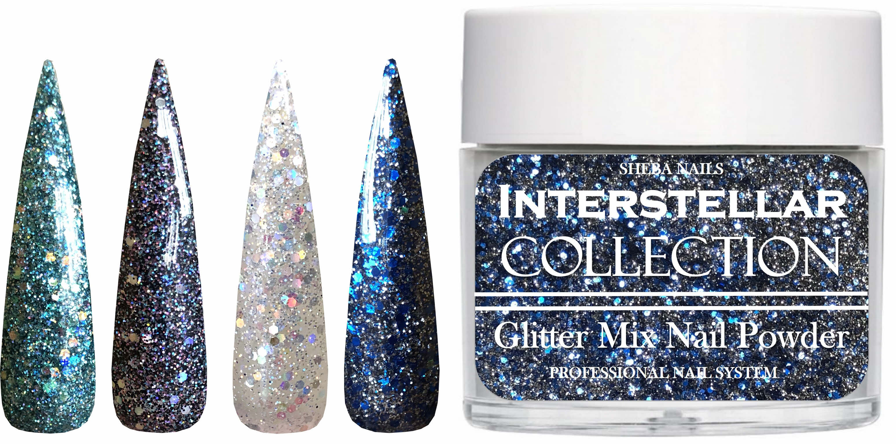 Interstellar Acrylic Powder Glitter Mix Acrylic Nail Powder